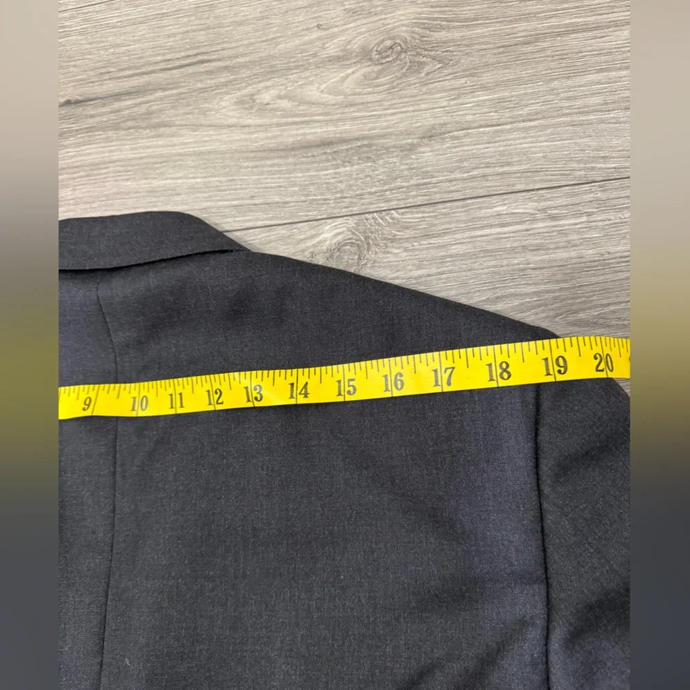#2 Canali Modern Fit Pure Wool Brown Label 13220 Two Button Dark Gray Blazer 42R